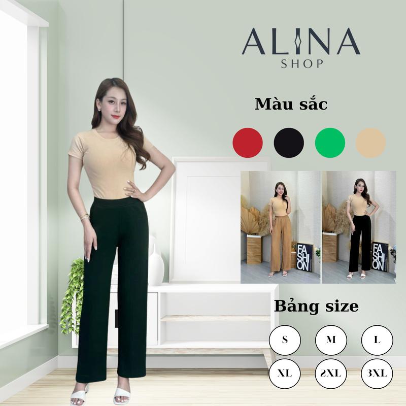 Quần Tây Nữ Dáng Xuông Trung Niên Thun Solen Hàn Quốc Quần Ống Suông Nữ Chất Mềm Mát Tôn dáng Vải Không Nhăn Có Bᶖg size Xuân Hạ Thu Đông