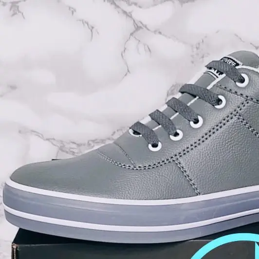 Sepatu Convrs kulit High Abu-abu pria&wanita