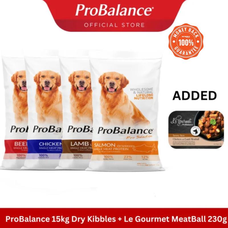 ProBalance Dry Kibbles (15kg/13.5kg) + LeGourmet Chicken MeatBall ...
