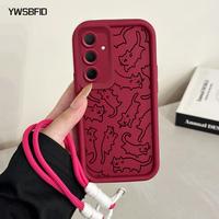 Gambar YWSBFID Casing Hp untuk Samsung A35 5G A34 5G A33 5G A32 A31 Case Pola Kucing kartun Kasing Anti-Sidik Jari Silikon Kasus Lembut Tali gantung Casing - Gaya1, Samsung A35 5G dari YWSBFID MALL Kab. Tangerang 2 Tokopedia
