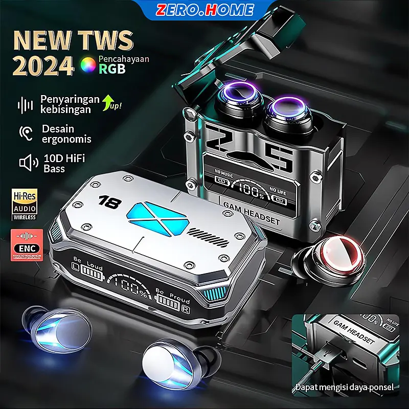 TWS Bluetooth 5.3 Newest Version M41 Headset Bluetooth Full Bass Stereo 4500mah Power Bank Wireless Earphone Tahan Air TWS with Mic Headphones Handset Earbud Henset