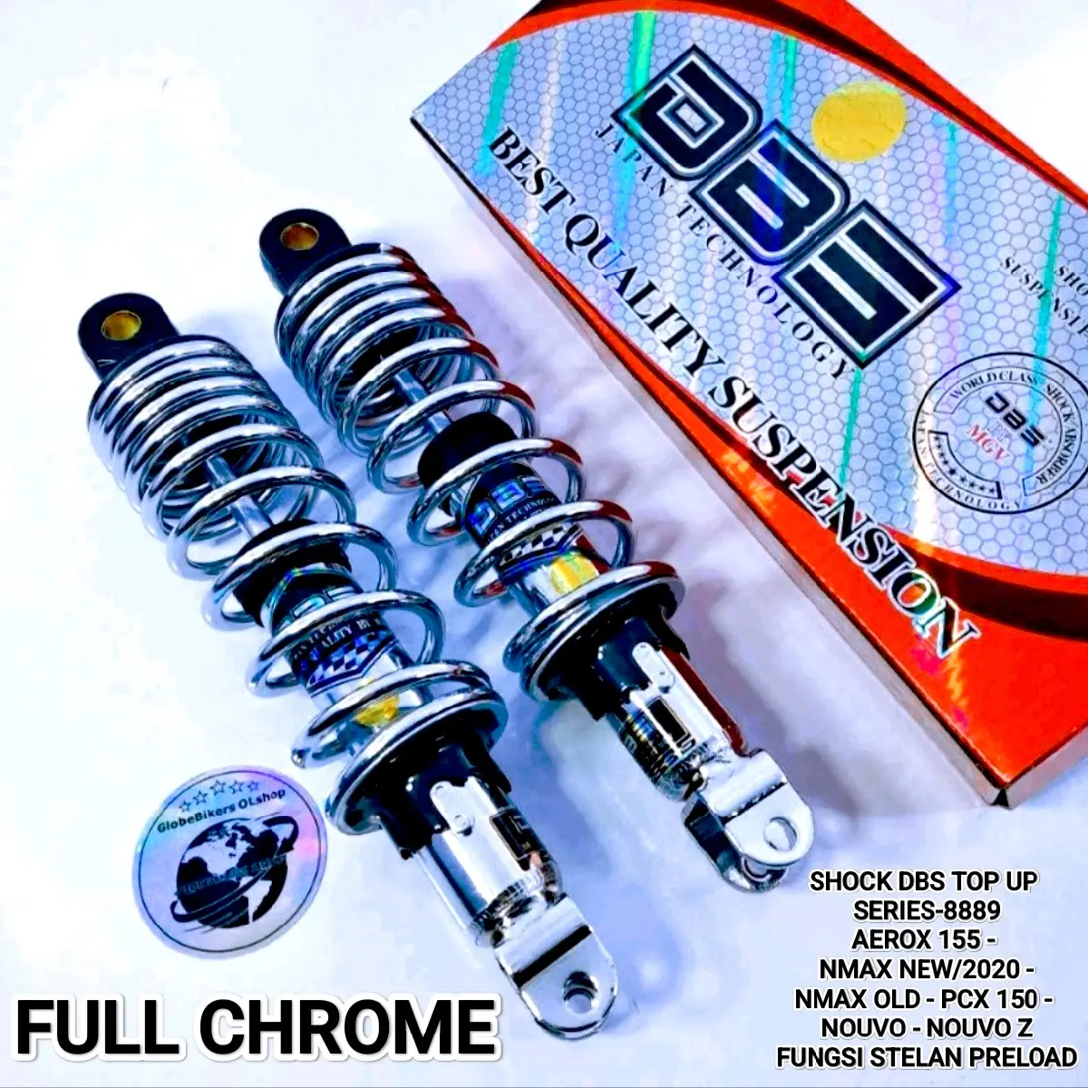 Shock DBS Top Series-8889 Aerox 155, Nmax New/2020, Nmax Old, Pcx 150, Pcx 160, Nmax New Neo Turbo skok belakang shockbreaker harga grosir termurah Motorcycle Motor