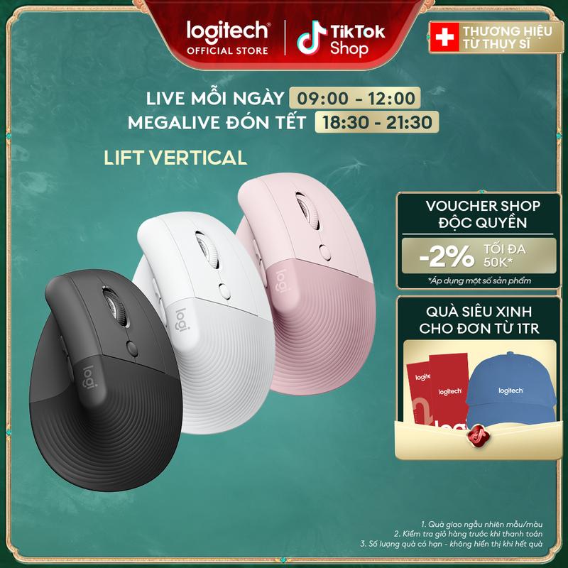 Chuột công thái học không dây Logitech Lift Vertical - Bluetooth | USB Bolt giảm ồn Windows Mac chuot cong thai hoc