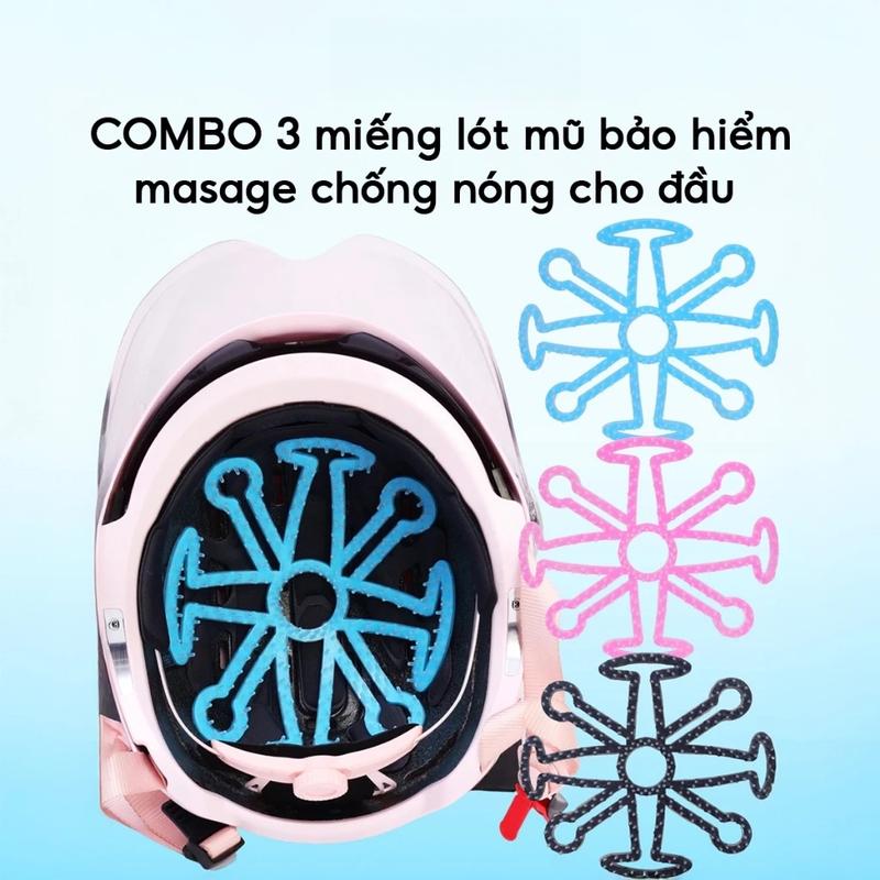 MỚI 2025 Miếng Lót Mũ Bảo Hiểm Chống Nóng & Massage Da Đầu | Chống Xù Tóc Chất Liệu Vải Mềm Mại | Lót Mũ Thoáng Khí Phù Hợp Mọi Loại Mũ | Miễn Phí Vận Chuyển
