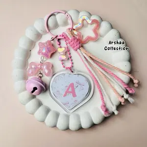 ￼Gantungan Huruf Alphabet Bag Charm Keychain Abjad Akrilik Bag Charm Keychain Mac rame