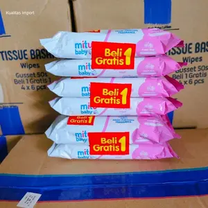 PROMO 6 PCS Tisu Basah Mitu Baby ganti popok Wipes Baru Lahir Balita Pink Ungu Biru Buy 1 Get 1 Alcohol-Free anti bakteri 24 bulan Tissue bebas hipoalergenik Wipes & Holders Bayi basa Kulit | Kekinian