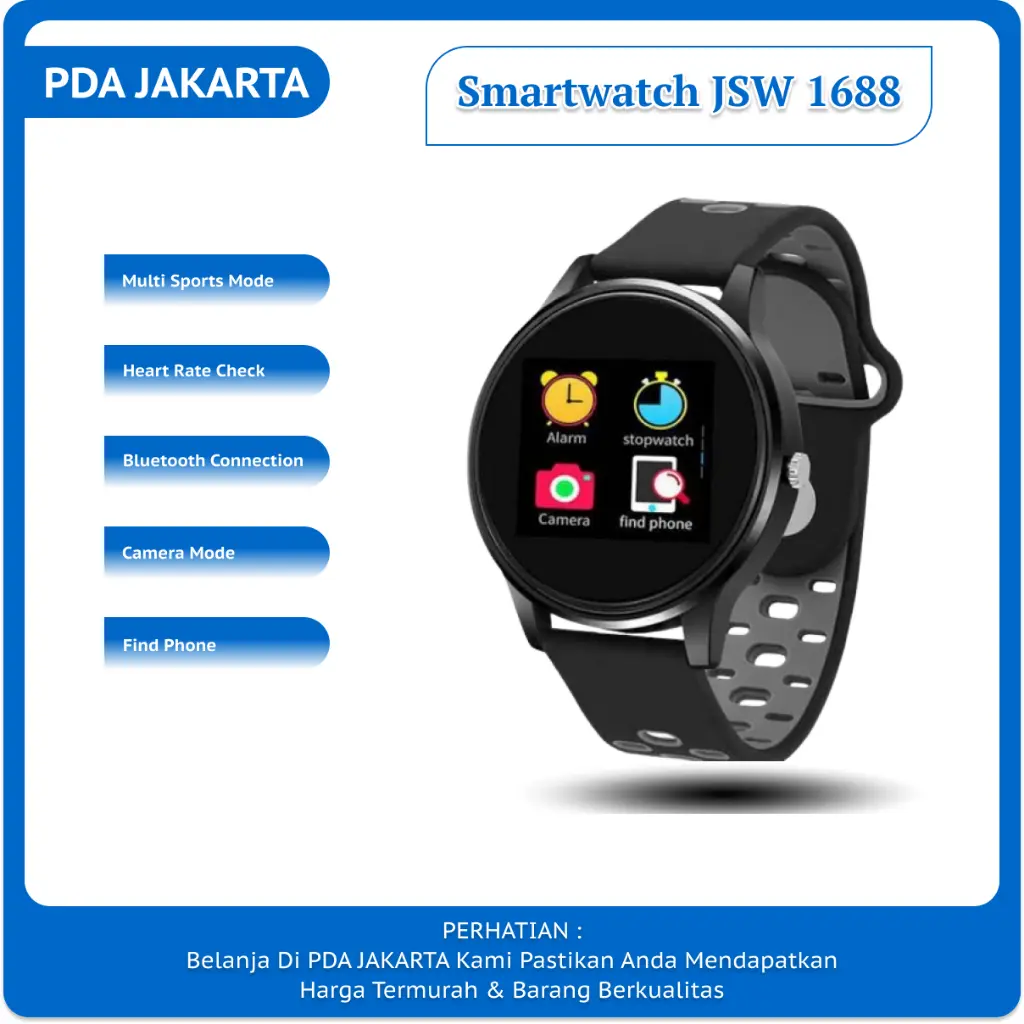 [Best Seller] SMARTWATCH JSW 1688 Bluetooth Conection - Jam Pintar - Life waterproof Termurah