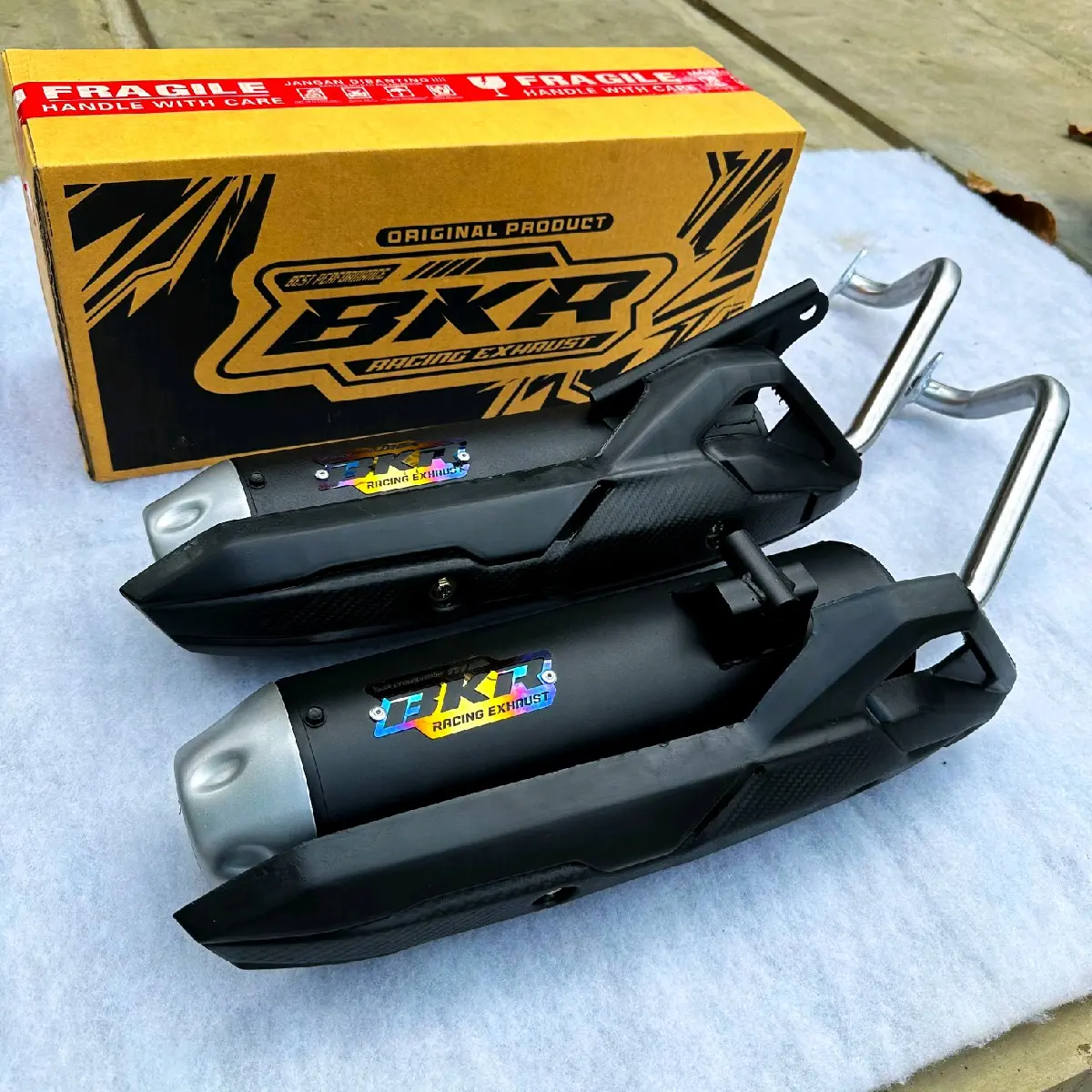 Knalpot BKR Exhaust Standart Racing Full System untuk Motor Vario, Scoopy, Nmax, Aerox, Pcx, dan Lainnya - Model Coopy TZM Original - Silincer, Motorcycle