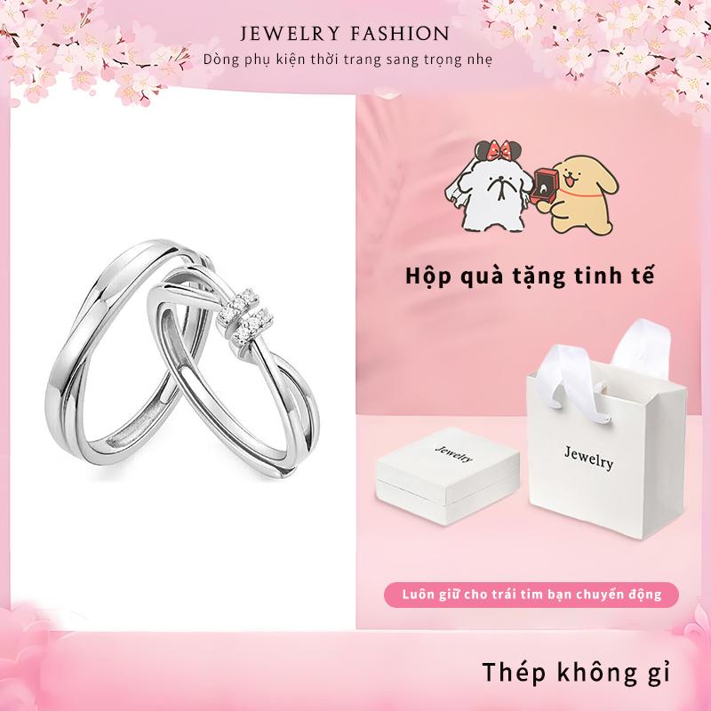  Nhẫn đôi tình yêu lồng vào nhau một cặp nhẫn nhẫn thép không gỉ đi kèm hộp quà tặng tinh tế làm quà tặng cho bạn trai và bạn gái nhẫn  khấn nhẫn  titan  không  gỉ nhẫn  trơn  titan  nữ ring 