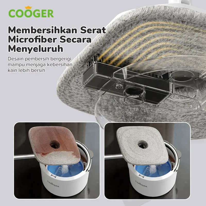 COOGER Electric Pel Panda Plus Dual Clean Mop Upgrade Spin Mop Upgrade Air Bersih Air Kotor Terpisah 2