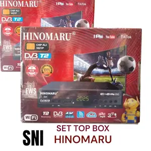 HINOMARU STB SET TOP BOX TV DIGITAL DVB-T2 CHIP ALI 3821P Dengan Dongle WIFI USB & Jek HDMI Kompatibel YouTube UHD4K EPG MP4 3D