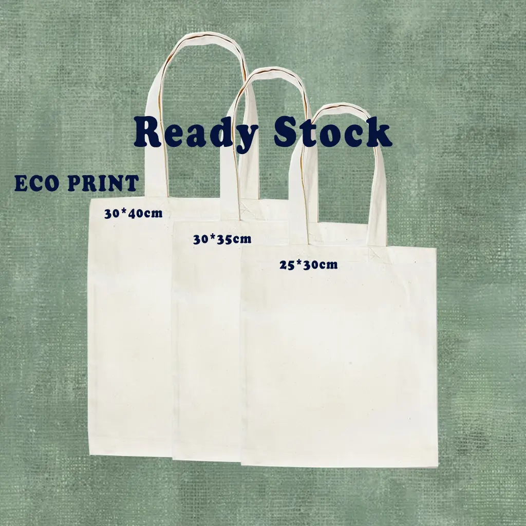 Tas Blacu Polos Ecoprint dan Souvenir Ukuran 20x30 25x35cm 30x35cm Termurah tas Belanja Kanvas