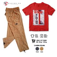 Gambar Setelan Baju Distro Anak Trademark Celana Kargo Parasut Panjang 2 warna Usia 3-12 Tahun Fashion Anak - Elnino Red + Parasut Kargo Panjang Hitam, Setelan M (3-4 tahun) dari Maximo Clothing Store Kab. Bandung 2 Tokopedia