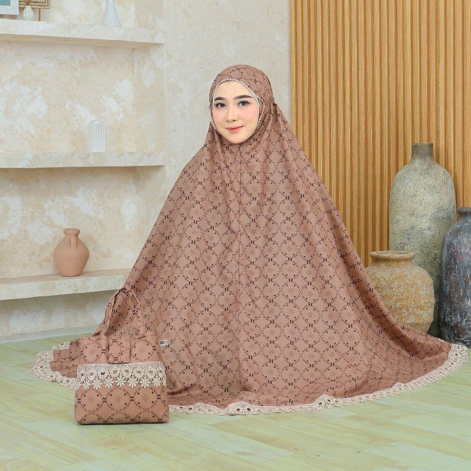 Mukena Wanita 2 in 1 Katun Premium Motif Mewah Renda Cantik dengan Desain Elegan dan Nyaman untuk Penggunaan Sehari-hari Mukenah Jumbo Dewasa Travel