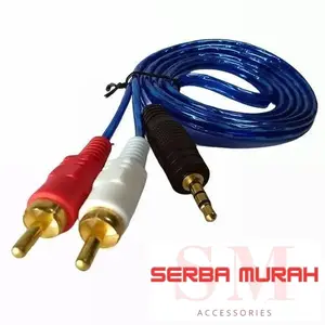 Kabel Aux Audio Jack Audio 2in1 Transparan Menghubungkan Handphone ke speaker Panjang Kurang lebih  1,5 Meter Menggunakan Jack Audio 3.5mm