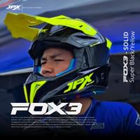 Gambar Helm Full Face Cross Pria Wanita Harian Motor Trail Tebal Nyaman SNI DOT JPX FOX3 Solid - Yellow - Super Black, L dari JPX HELMET Kab. Tangerang 1 Tokopedia