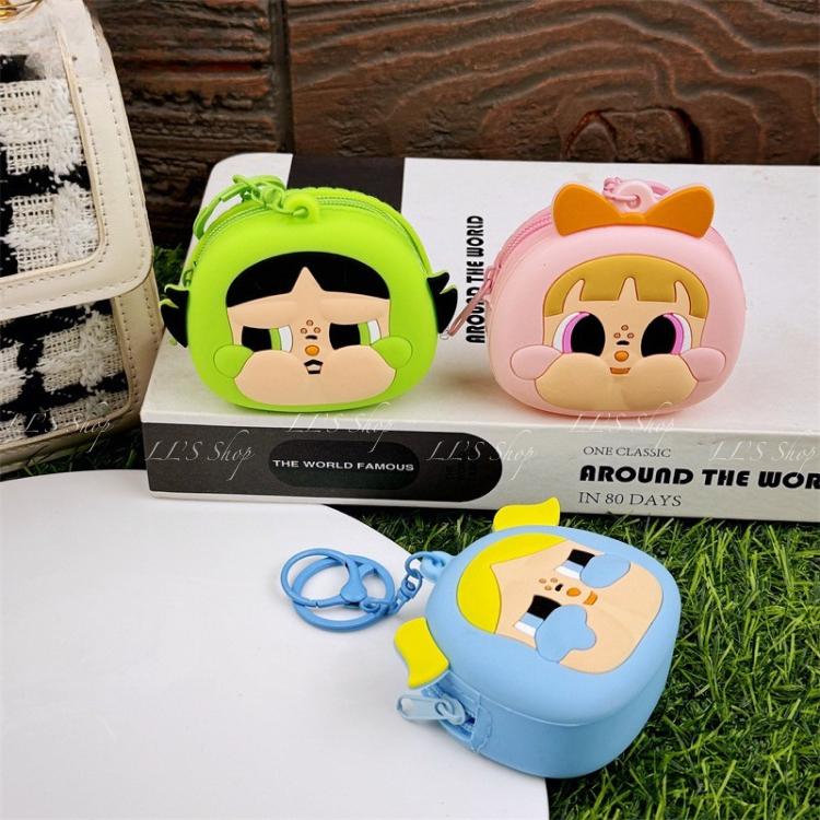 Product Introduction of LL'S | CryBaby Powerpuff Girls cartoon stereo silicone coin purse keychain friend couple gift schoolbag pendant bag charm accessories friendship key ring adorable  toys cry  baby 17