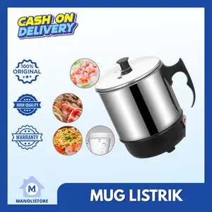 Mug Listrik Stainless Steel Silver 11 12 13 14 15 cm Teko Pemanas Air Elektrik Portable Serbaguna - MN
