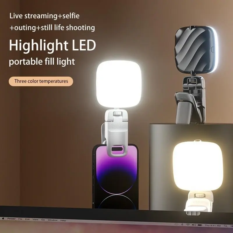 Lampu Video Portable untuk Vlog Lampu Isi Klip Portabel untuk Fotografi Lampu Mini Fill Light untuk Kamera HP dan Komputer Lampu Fill Light Portabel dengan Panel Fotografi Lampu Video LED untuk Vlog dan Fotografi