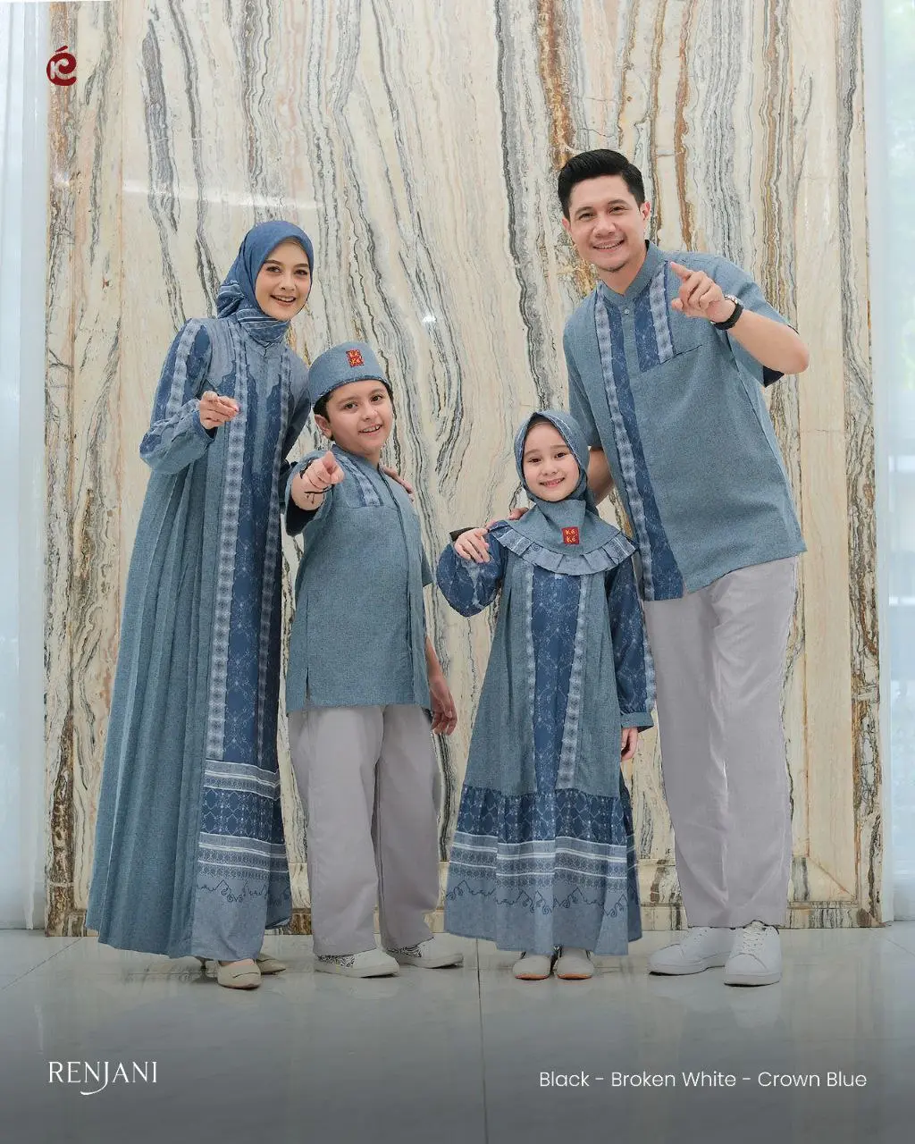 RENJANI SERIES - Crown Blue -  Keke Busana Sarimbit Keluarga