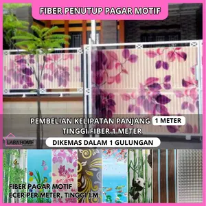 Fiber Penutup Pagar Motif Meteran Permeter, Tinggi Fiber 1 Meter Tebal 0,6mm 0,7mm