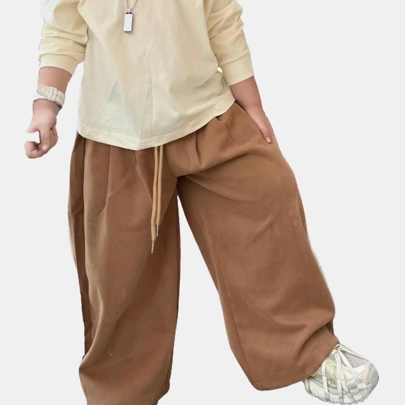 Khách chọn theo chiều cao Quần Nỉ Thể Thao Ống Suông Trẻ Em Mùa Thu Đông 2025 Quần Nỉ Chất Dày Đẹp Ấm Có Chun Rút Gấu Kiểu Dáng Basic Cho Bé Size 18-44kg B0021