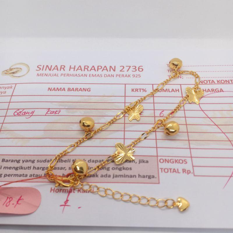 GELANG KAKI WANITA IMPORT EMAS MUDA 18K UDA ADA SURAT PEMBELIAN 1