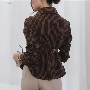 ￼Luna Stripe Fitted Shirt - Kemeja Stripe Viral - Atasan Fit Body - Kemeja Wanita Kekinian Terlaris