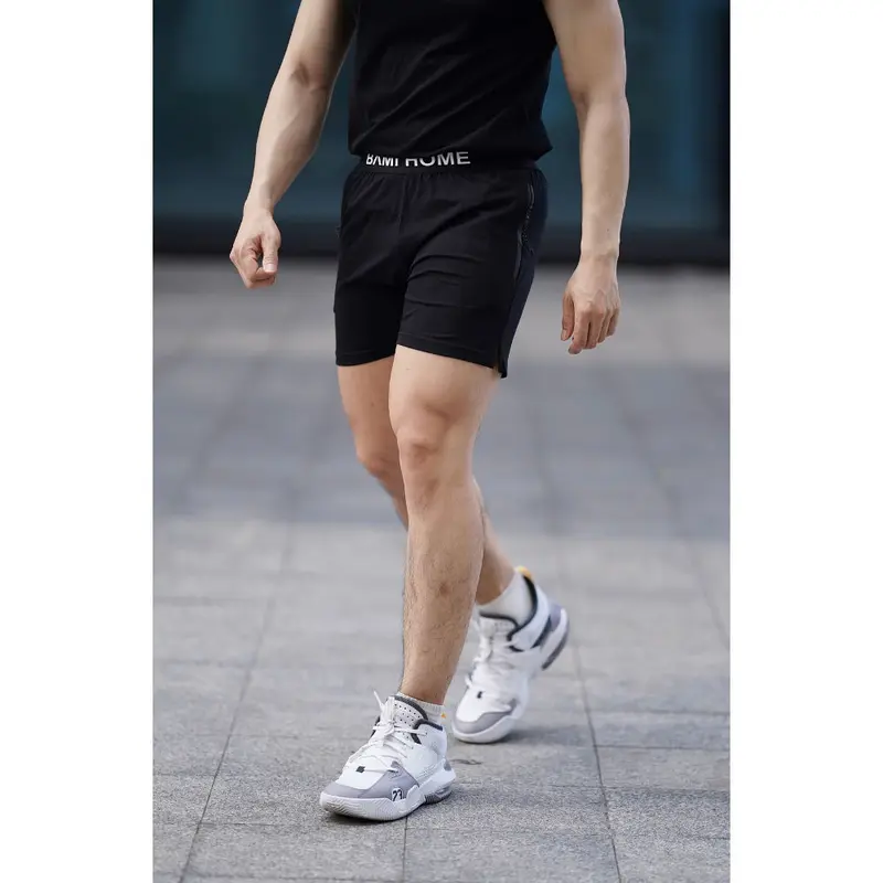 Quần short nam BAMIHOME, quần gym chất liệu cotton co giãn, thoáng mát thấm hút mồ hôi tốt QG03 3