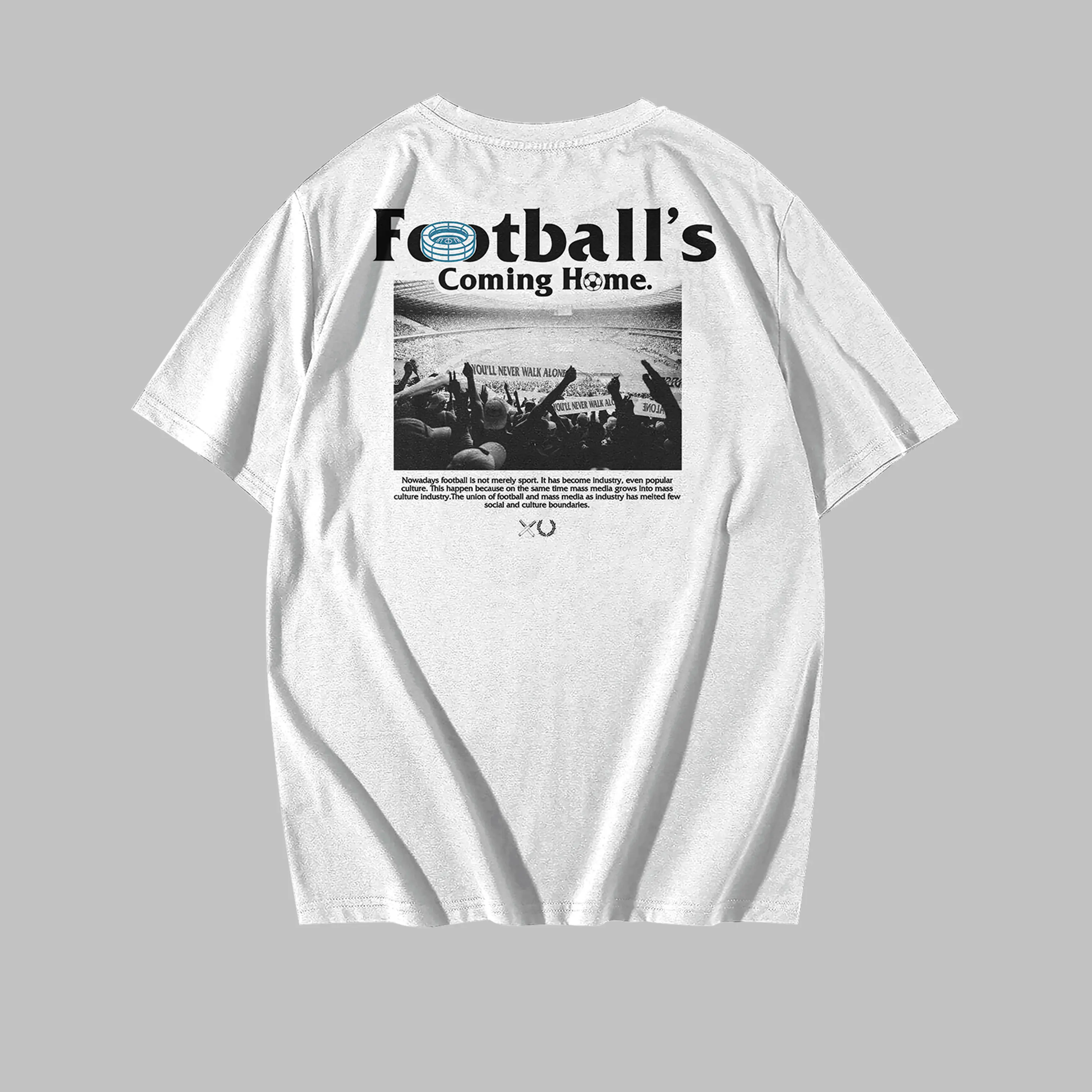 T-Shirt Kaos "FOOTBALL COMING HOME" Available Colour White size M - XXL Unisex Casual Hitam Kerah Nyaman Oblong Polos Panjang Pendek Pria Semi Putih