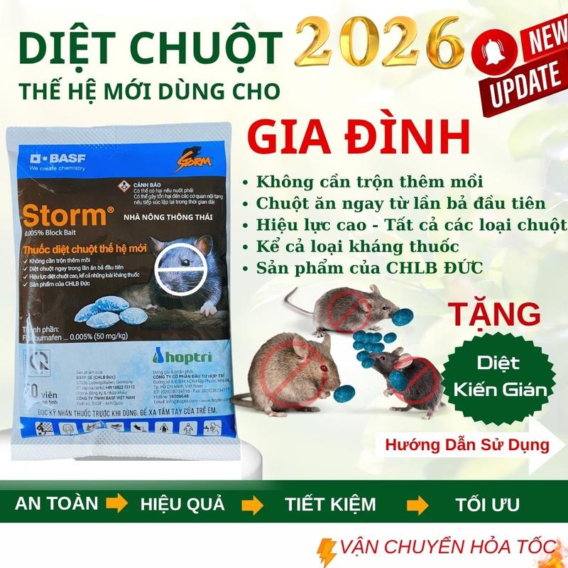 Gói STORM 20 viên loại trừ chuột dùng trong gia đình - Tặng Diệt Kiến Gián sinh học AN TOÀN