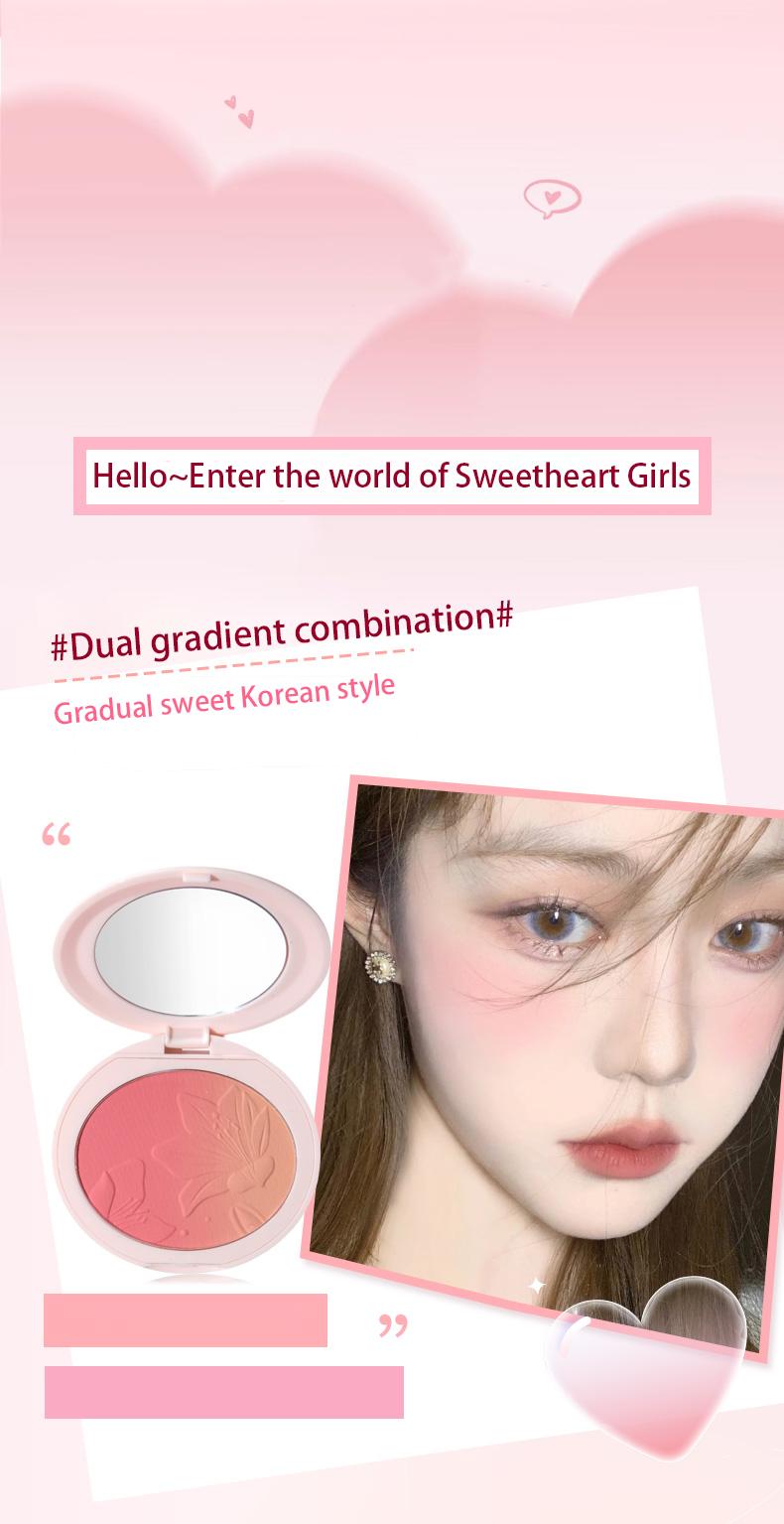 Product Introduction of 【buy 1 get 1 free】ZVEV Gradient powder blusher+brush, low saturation, improve atmosphere, can be used as concealer, 6 colors 1