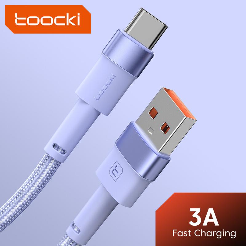  Cáp USB Loại C Toocki Sạc Nhanh 3A Cáp Sạc Type C Dây Dữ Liệu Điện Thoại Di Động Tương Thích Với Samsung Xiaomi Redmi Poco OPPO Và VIVO 