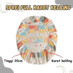 SPREI FULL KARET KELILING ANTI GESER UKURAN KING 180X200 TINGGI 20CM SPREI SAJA