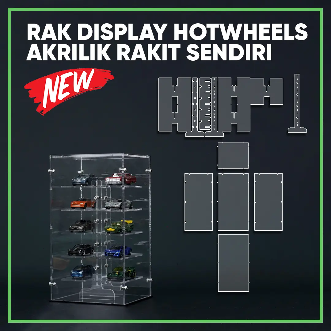 Rak Display Hotwheels Model Baut Tingkat Rangkai Sendiri Skala 1:64 Diecast