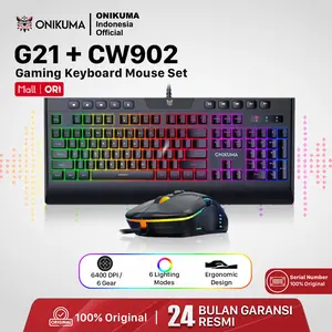 ONIKUMA G21 + CW902 Gaming Keyboard & Mouse Set - Set Paket Gaming Murah