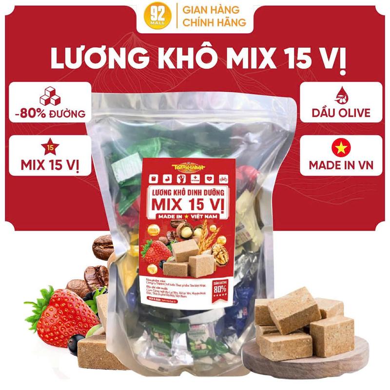 [SIÊU RẺ] 1kg Lương Khô Mix 15 Vị Dinh Dưỡng Thành Phần Hạt Và Hoa Quả Ăn Vặt Ăn Chay Thay Thế Bữa Ăn