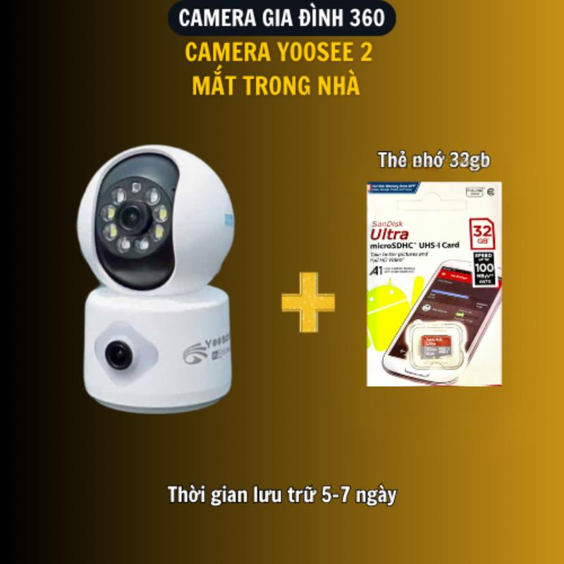  Camera 2 mắt Yoosee  trong nhà 12.0mpx + thẻ nhớ 32gb 