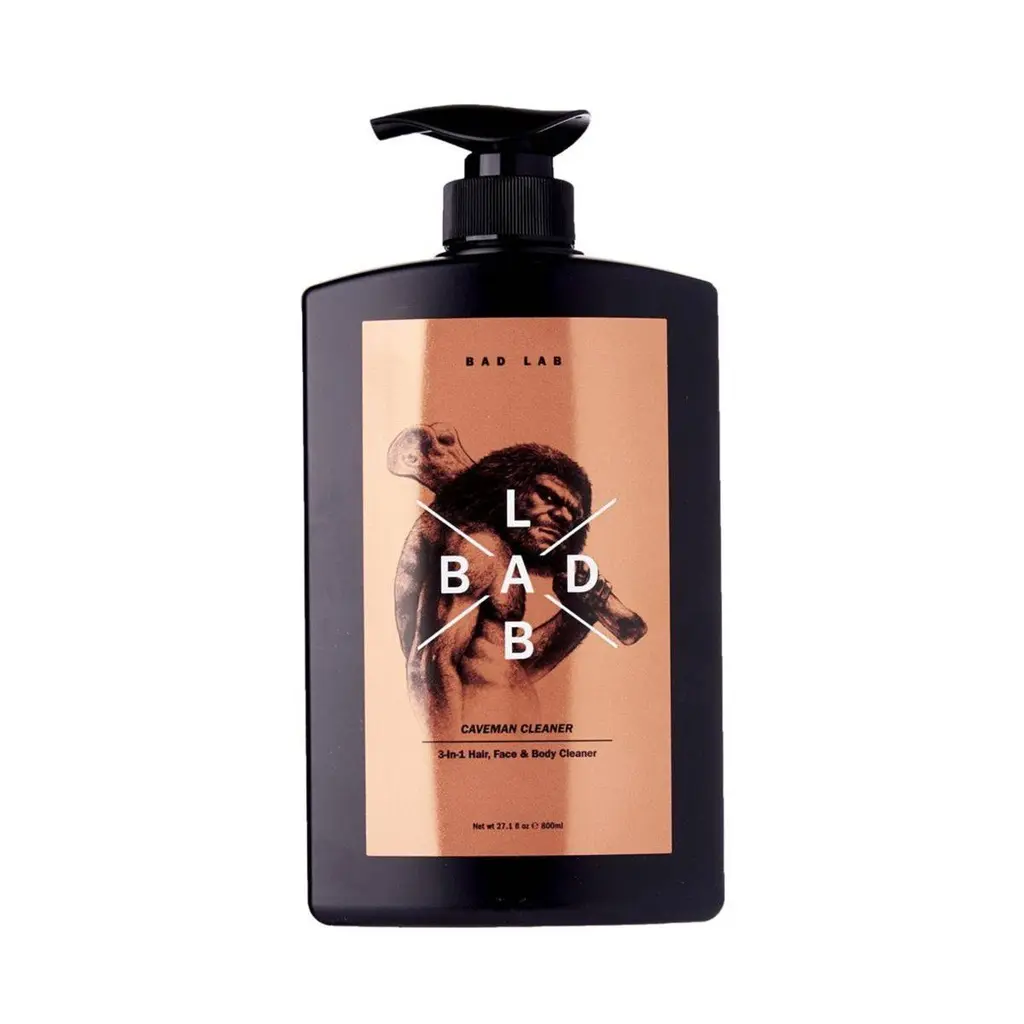 Bad Lab Caveman Cleaner 3-in-1 Hair, Face Body Shampoo 800ml Cleansing Cleanser Comfort