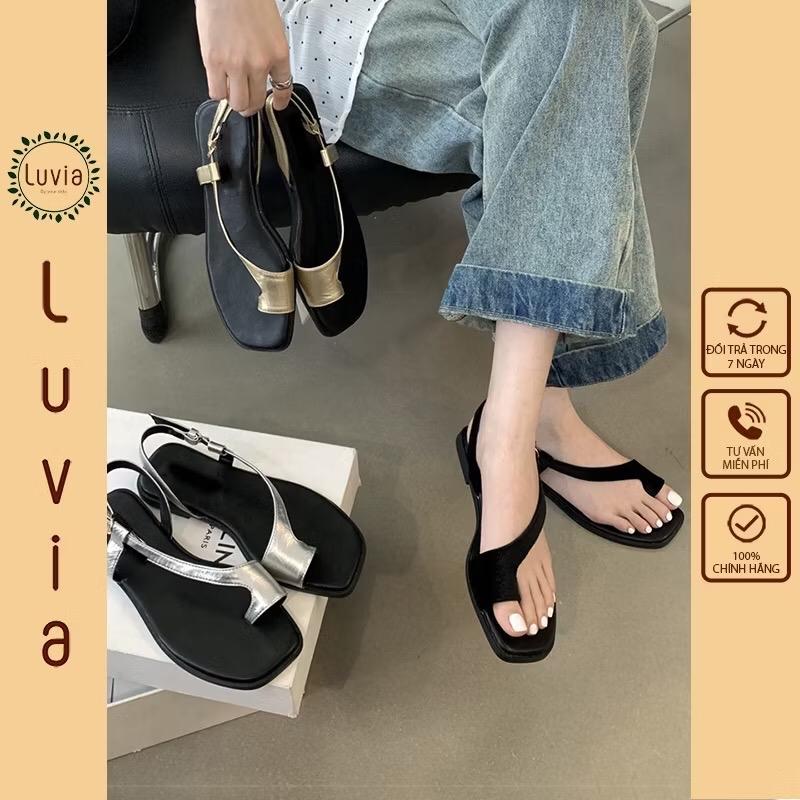 Dép sandal nữ xỏ ngón đế bệt dễ phối đồ Luvia 213DN
