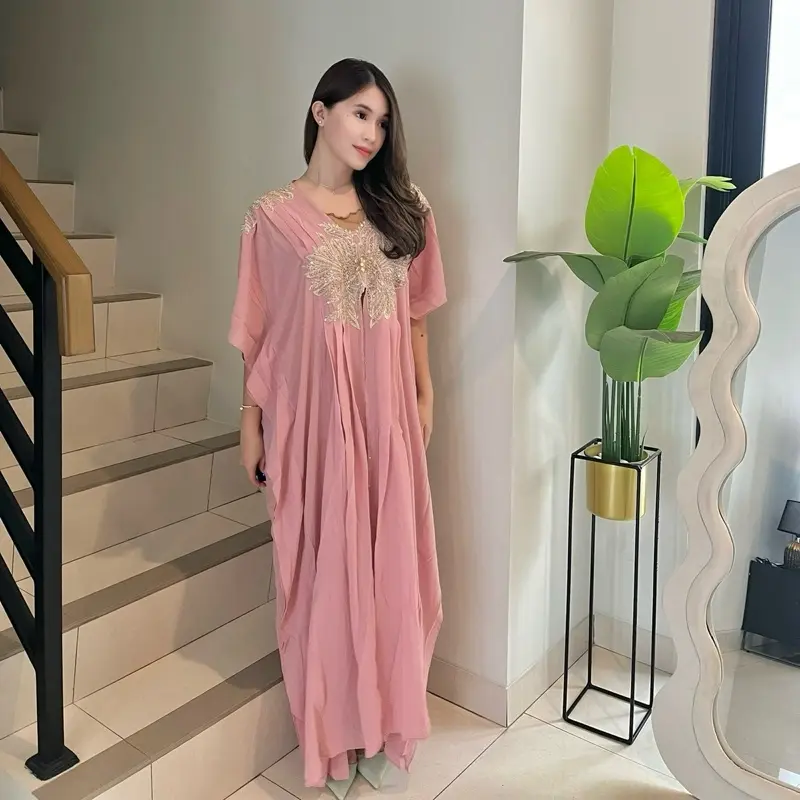 KAFTAN ALESSIA CERUTTY BABY DOLL Fit Ceruty Mewah Muslim Payet Kalong Gamis Wanita Panjang Simple 2
