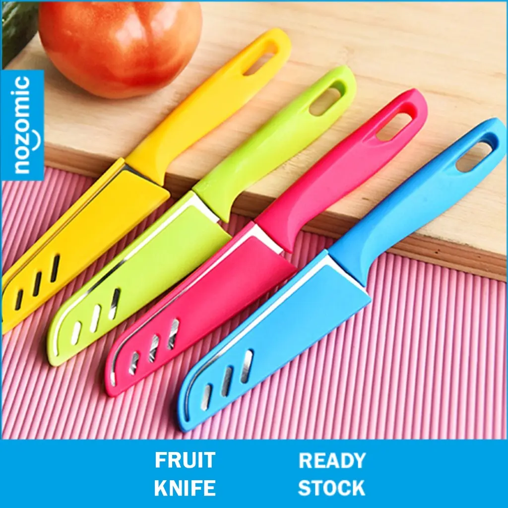 Colorful Fruit Knife Stainless Steel Knife Fruit Peeler Portable Vegetable Knife Fruit Knife Pisau Buah Pisau Sayur Kitchenware