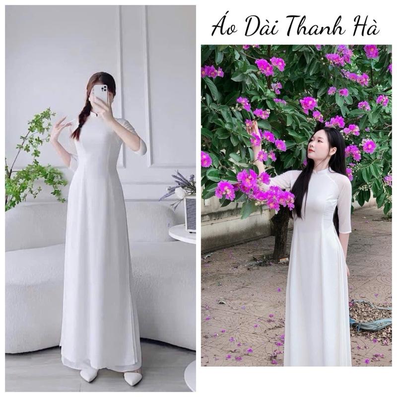 Áo Dài Học Sinh,Áo Dài Kỉ Yếu,Chất Lụa Tuyết Mịn Mềm Mát, Co Giãn Tốt, Sẵn Tay Dài Và Tay Lỡ -Áo Dài Thanh Hà 0