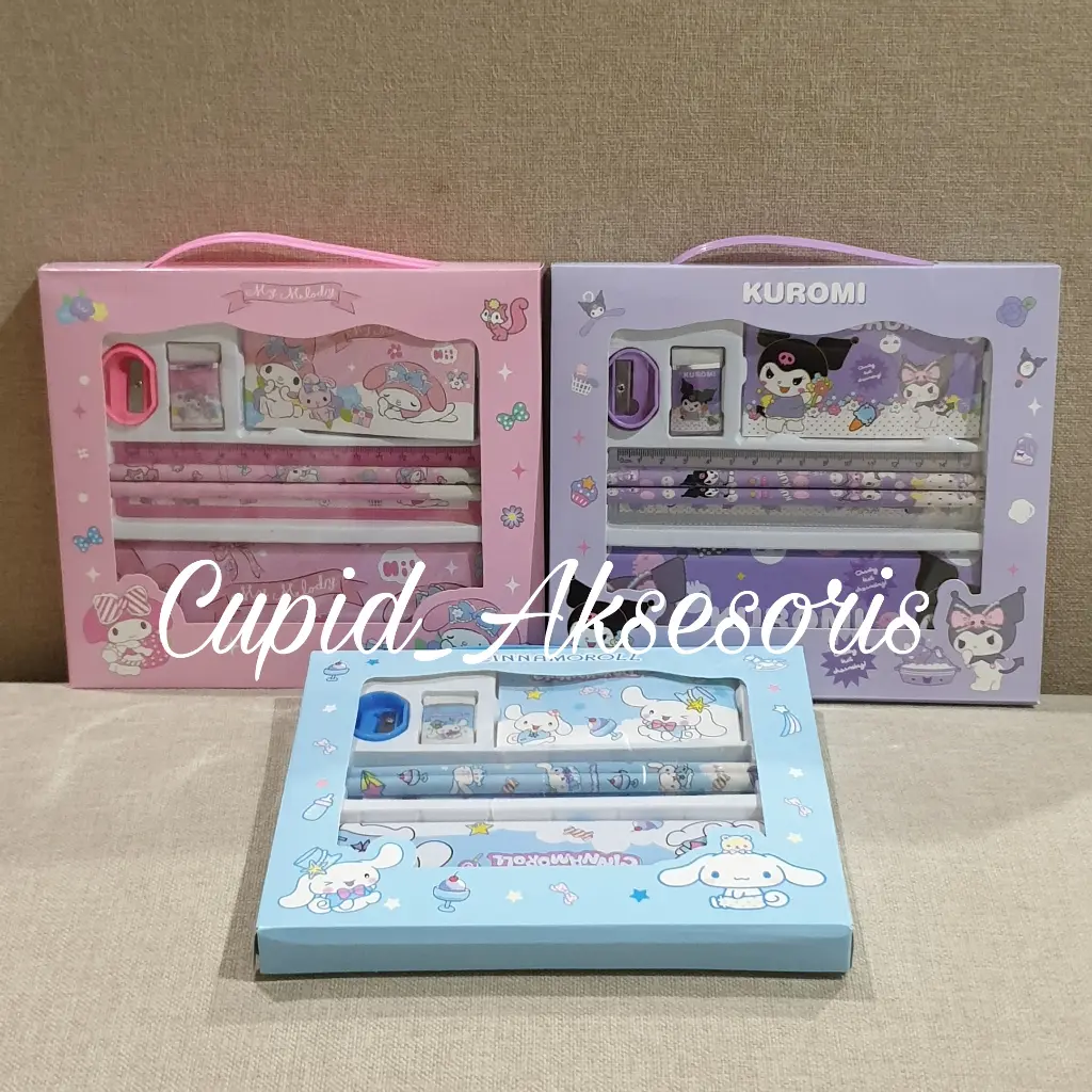 ST- 1 SET TEMPAT PENSIL / STATIONARY SET / PAKET TEMPAT PENSIL KUROLENGKAP DAN LUCU