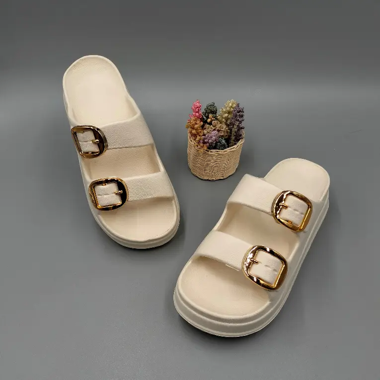 Esdief Sandal Wanita Wedges Sandal Selop EVA Jelly Karet Kekinian Empuk Ringan Anti Slip sandal  wedges korean style 1