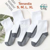 Gambar kaos kaki sekolah anti slip / antislip anak putih telapak hitam abu polos hitam dari MySocksJakarta Kota Administrasi Jakarta Utara 4 Tokopedia