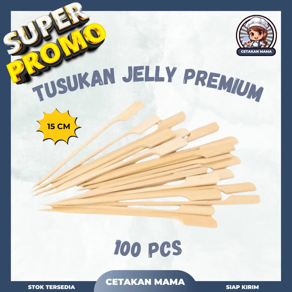 [ISI 100 PCS] Tusukan Jelly / Tusuk Sate Bendera / Yakitori / Dayung / Tusuk Sate Flag Bendera Ukuran 15 cm Premium TERMURAH COD