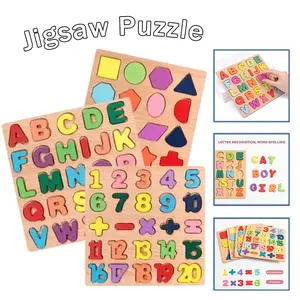 4/3in1 Puzzle Kayu Geometry Huruf Angka Letter Mainan Kayu Edukasi