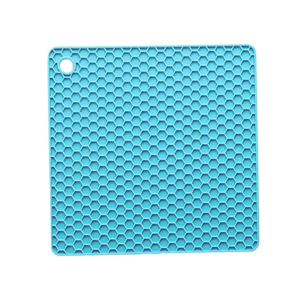 Silicone Trivet Mats Hot Pot Holders Drying Mat Potholders Kitchen Tool Heat Resistant to 230℃, Non-slip Durable, Flexible Easy to Wash and Dry