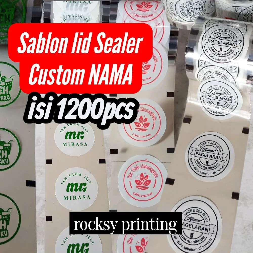 plastik lid sealer sablon custom (1200pcs)